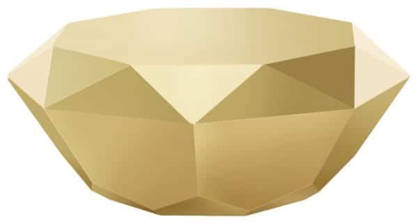 Gem Gold Coffee Table Rental in Austin for weddings, parties, and corporate events
